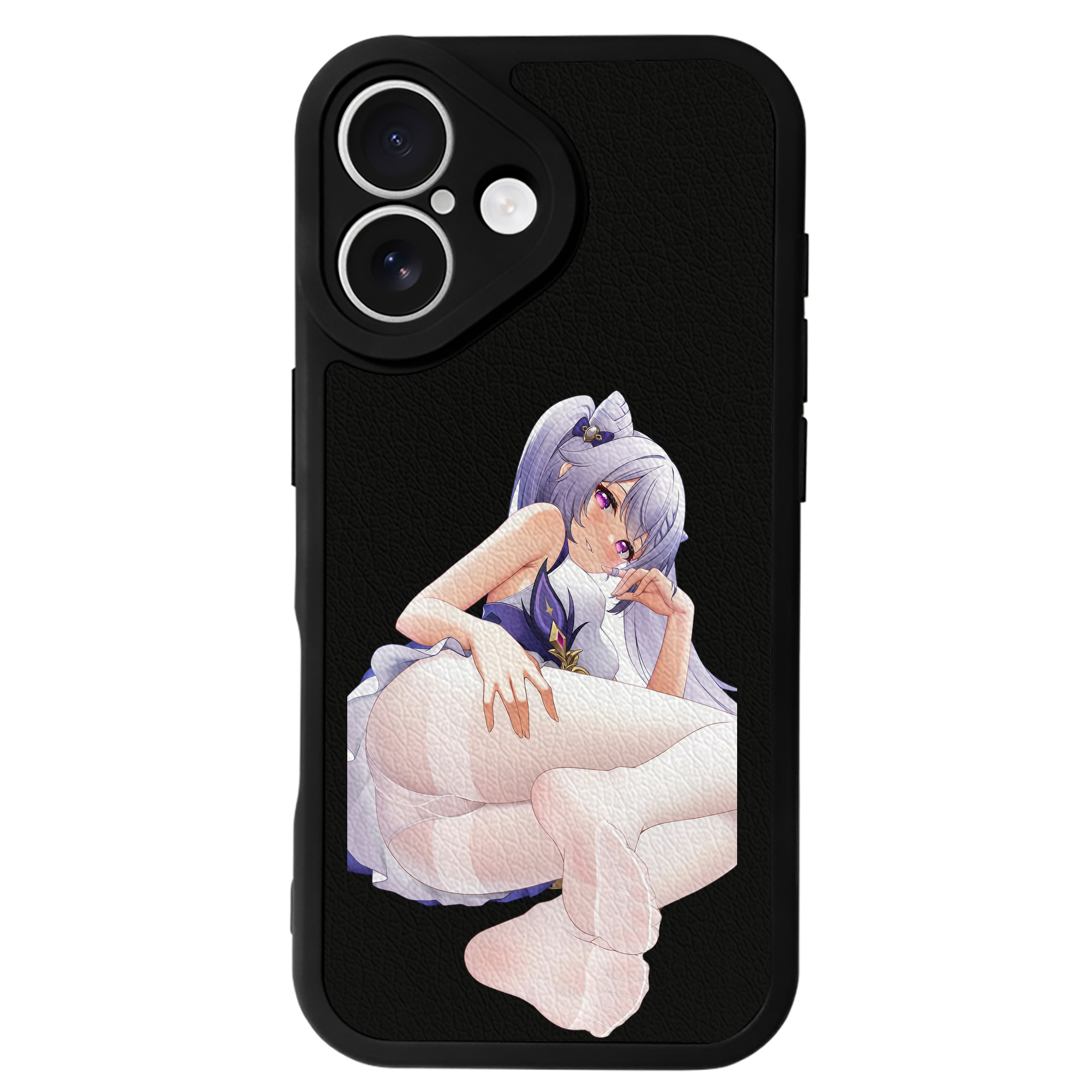 げんし神 刻晴 こくせい genshin Kokusei 【iPhone 16シリーズ対応】シリコンスマホケース（レザー調） 材質：シリコン
